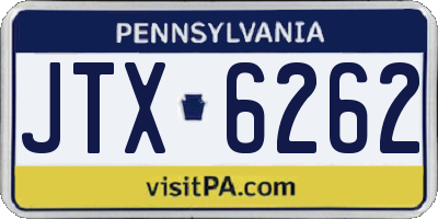 PA license plate JTX6262