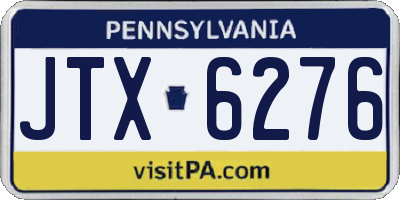 PA license plate JTX6276