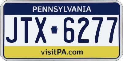 PA license plate JTX6277