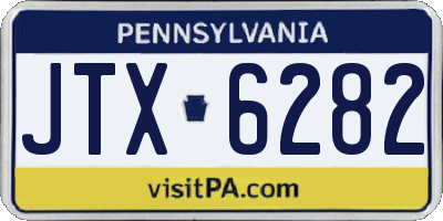PA license plate JTX6282