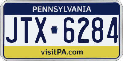 PA license plate JTX6284