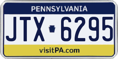 PA license plate JTX6295