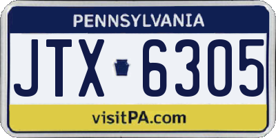PA license plate JTX6305