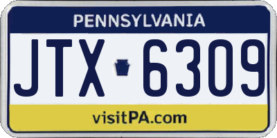 PA license plate JTX6309