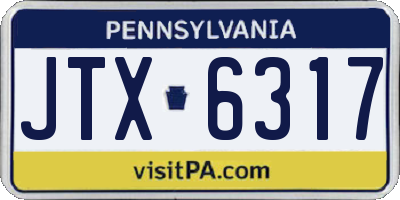 PA license plate JTX6317