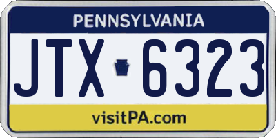 PA license plate JTX6323