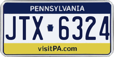 PA license plate JTX6324
