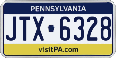 PA license plate JTX6328