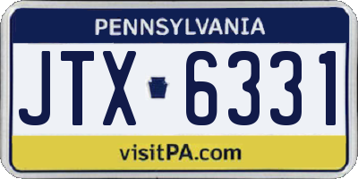PA license plate JTX6331