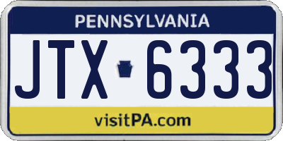 PA license plate JTX6333