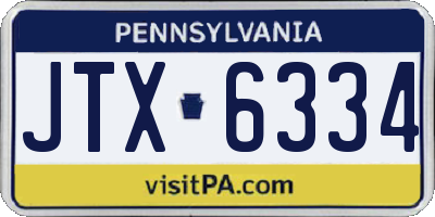 PA license plate JTX6334