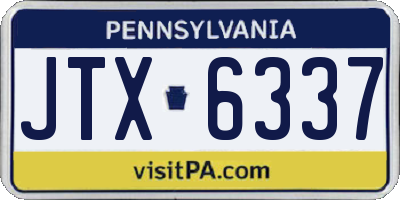 PA license plate JTX6337