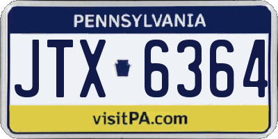 PA license plate JTX6364