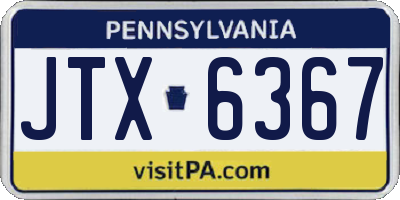 PA license plate JTX6367