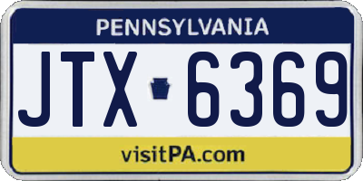 PA license plate JTX6369