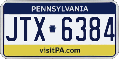 PA license plate JTX6384