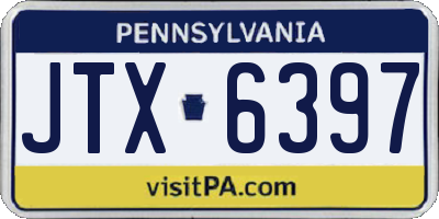 PA license plate JTX6397