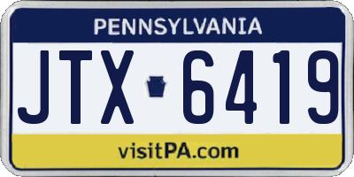 PA license plate JTX6419