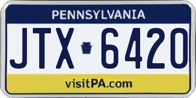 PA license plate JTX6420