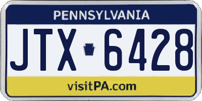PA license plate JTX6428