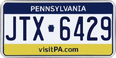 PA license plate JTX6429