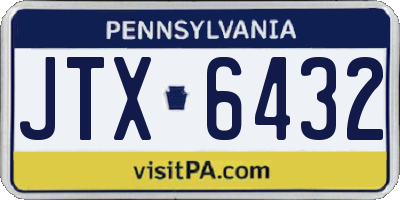 PA license plate JTX6432