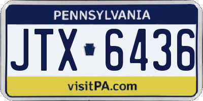 PA license plate JTX6436