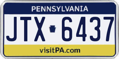 PA license plate JTX6437