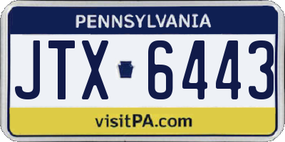 PA license plate JTX6443