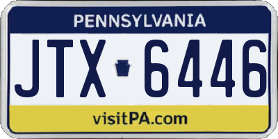 PA license plate JTX6446