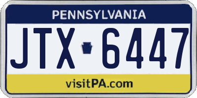 PA license plate JTX6447