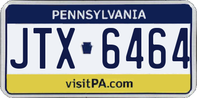 PA license plate JTX6464