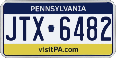 PA license plate JTX6482