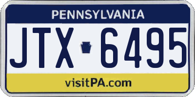 PA license plate JTX6495