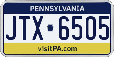 PA license plate JTX6505