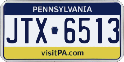 PA license plate JTX6513