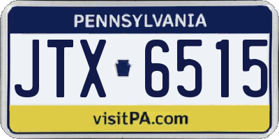 PA license plate JTX6515