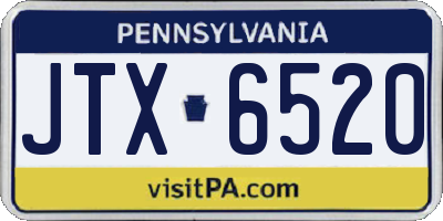 PA license plate JTX6520