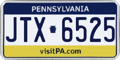 PA license plate JTX6525