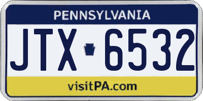 PA license plate JTX6532