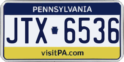 PA license plate JTX6536