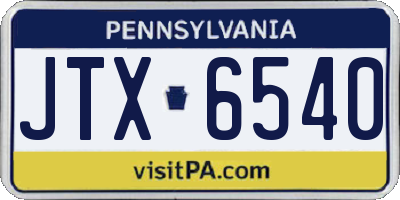 PA license plate JTX6540
