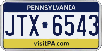 PA license plate JTX6543