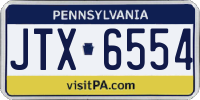 PA license plate JTX6554