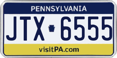 PA license plate JTX6555