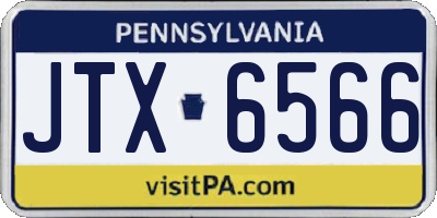 PA license plate JTX6566