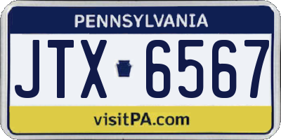 PA license plate JTX6567