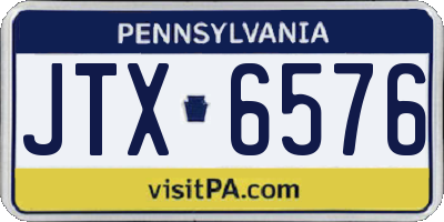 PA license plate JTX6576