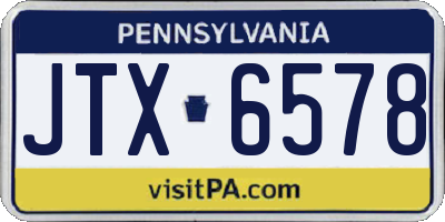 PA license plate JTX6578