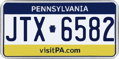 PA license plate JTX6582
